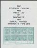 THE COUGHLIN CATALOG AND PRICE LIST OF BANHOLTZ AND BUREAU PRINTED BANDHOLTZ TYPE OB'S Philippines 20: Handbooks U.S. Possessions United States and Worldwide Philatelic Literature