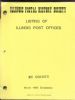 LISTING OF ILLINOIS POST OFFICES BY COUNTY Illinois 20: Handbooks Illinois United States and Worldwide Philatelic Literature