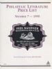 PHILATELIC LITERATURE PRICE LIST NUMBER 7 - 1995 Literature 20: Handbooks Literature United States and Worldwide Philatelic Literature