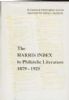 THE HARRIS INDEX TO PHILATELIC LITERATURE; 1879-1925 Literature 20: Handbooks Bibliography United States and Worldwide Philatelic Literature