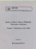 INDEX TO LOTS AND REALISATIONS OF HARRY HAYES PHILATELIC LITERATURE AUCTIONS VOLUMES 1-5 Literature 20: Handbooks Literature United States and Worldwide Philatelic Literature