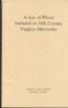A LIST OF PLACES INCLUDED IN 19TH CENTURY VIRGINIA DIRECTORIES Virginia 20: Handbooks Place Names United States and Worldwide Philatelic Literature